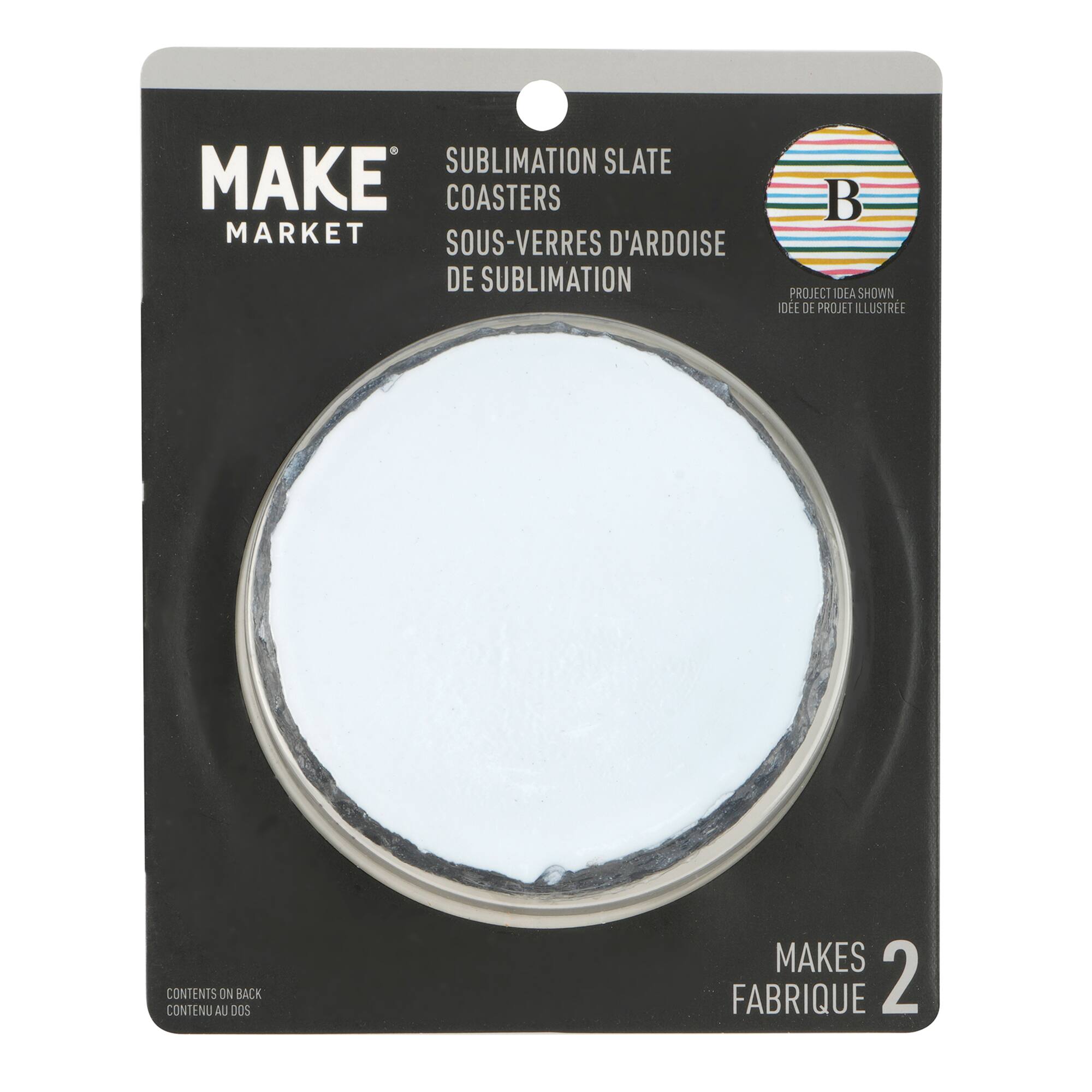 Round Slate Sublimation Coasters by Make Market®, 2ct.